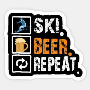 Ski Beer Repeat Sticker